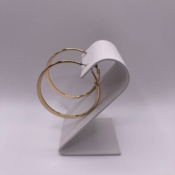 Saks Fifth Avenue Women's Gold Tone Sleek Hoop Earrings - Picture 9 of 11